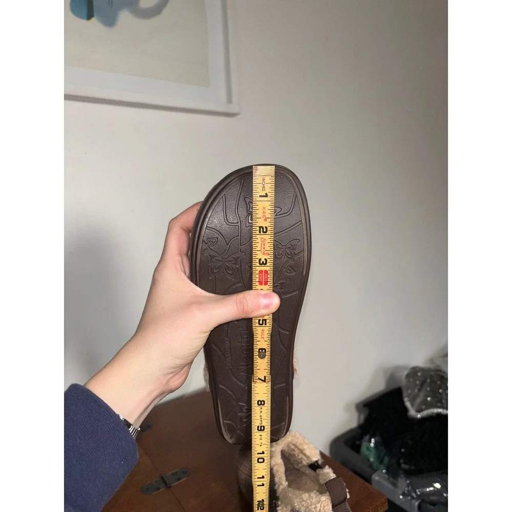 Alegria Slipper Shoes Womens 8 Brown Plaid Faux Fur Lined Slip Resistant Comfort - Picture 8 of 8